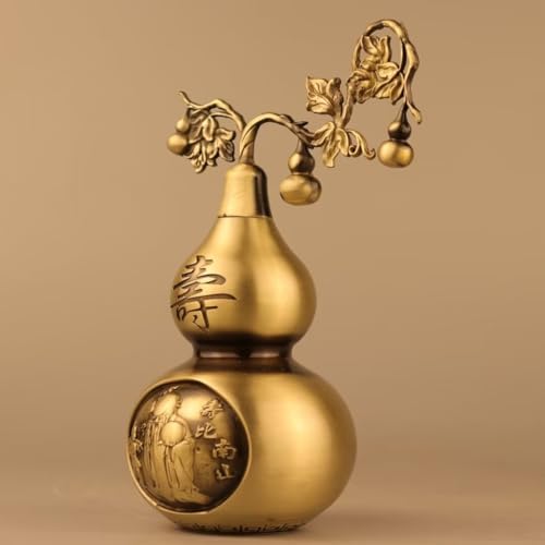 Julrybox Brass Gourd Feng Shui Charm Sculpture