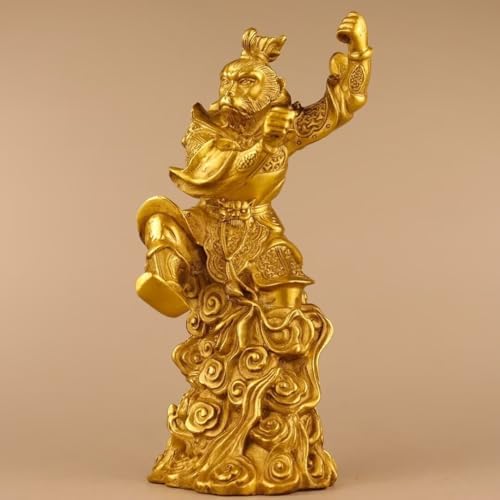 Chinese Brass Monkey King Statue Wukong Figurine Decor