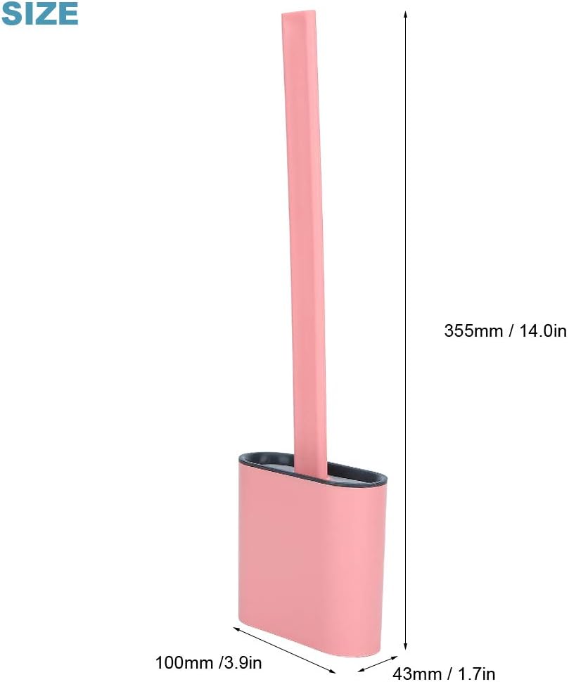 Agatige Toilet Brush with Holder 140x39x17in Pink