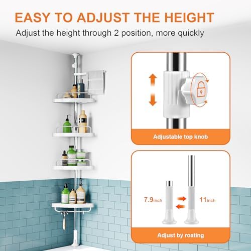 Hamitor Corner Shower Caddy 4Tier Organizer