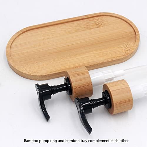 Funly mee 2 Pack Glass Soap Dispenser Set with Wood Tray