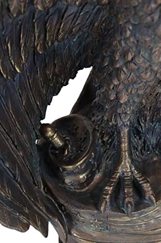 Ebros Gift Patriotic Bald Eagle Flag Statue