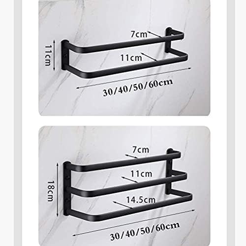ALDEPO Multilayer Aluminum Towel Rack with 2 Hooks