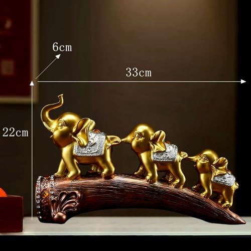 Resin Elephant Figurines Set of 3 Decorative Home Statue