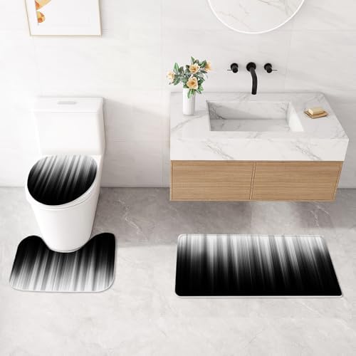 Litabel 4 Pcs Grey Black Gradient Bathroom Set