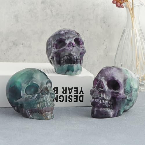 LEADGEM Rainbow Fluorite Crystal Skull Statue 30 Inch