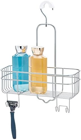 iDesign Euro Metal Hanging Shower Caddy with Swivel Hook Silver