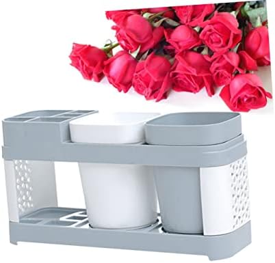 Hoement Bathroom Toothbrush and Toothpaste Holder Suction Cup Rack