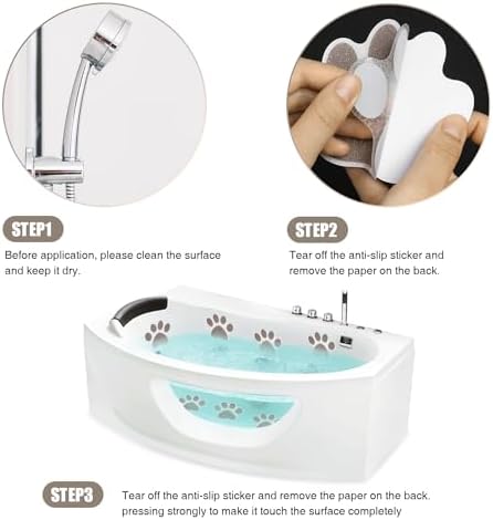 Secopad Non-Slip Bathtub Stickers 24pcs Bear Paw Design