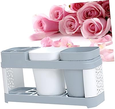 Hoement Bathroom Toothbrush and Toothpaste Holder Suction Cup Rack