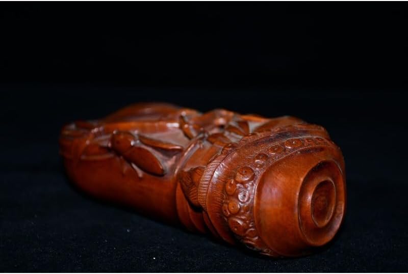 Handcrafted Golden Cicada Writing Brush Washer Statue Set