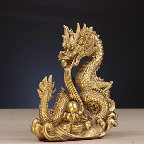 Usoway Copper Dragon Ornament with Sphere 15kg