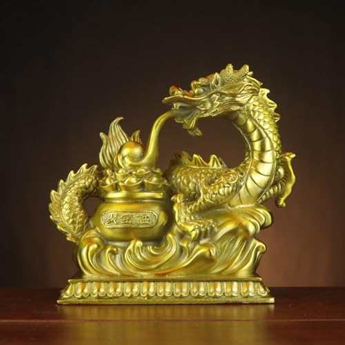 Usoway 185 x 10 x 185cm Copper Dragon Collectible Figurine