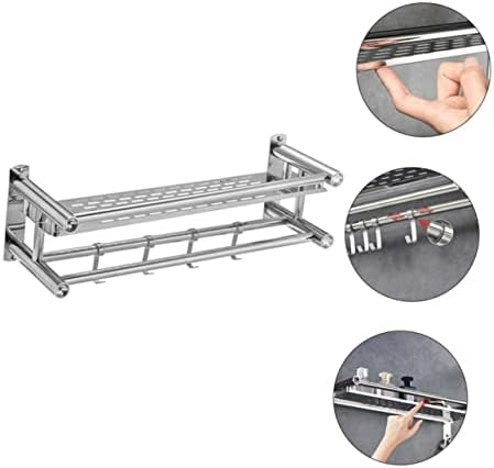 LIFKOME Bathroom Storage Rack with Movable Hooks