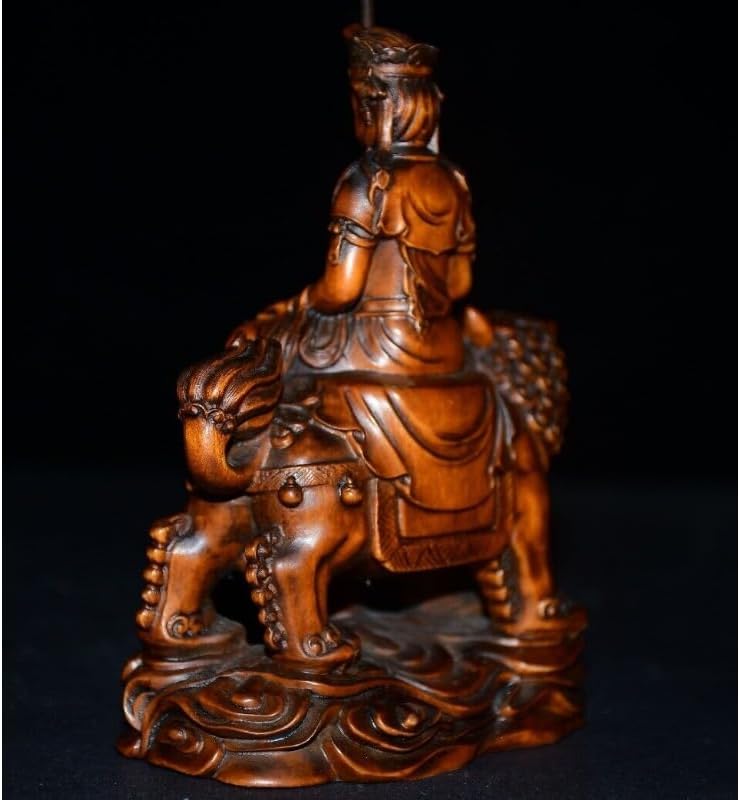 LimpaC Mini Boxwood Manjusri Bodhisattva Statue