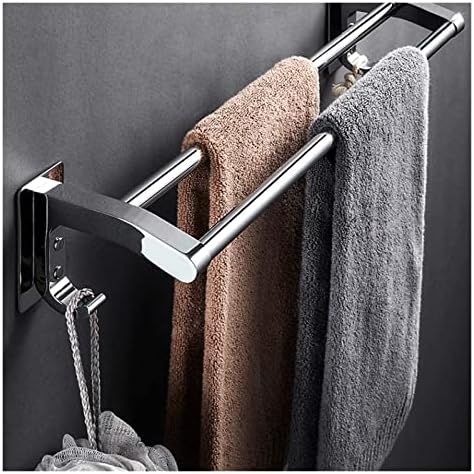 ALDEPO Wall Mounted Towel Rack with 2 Hooks 82Cm