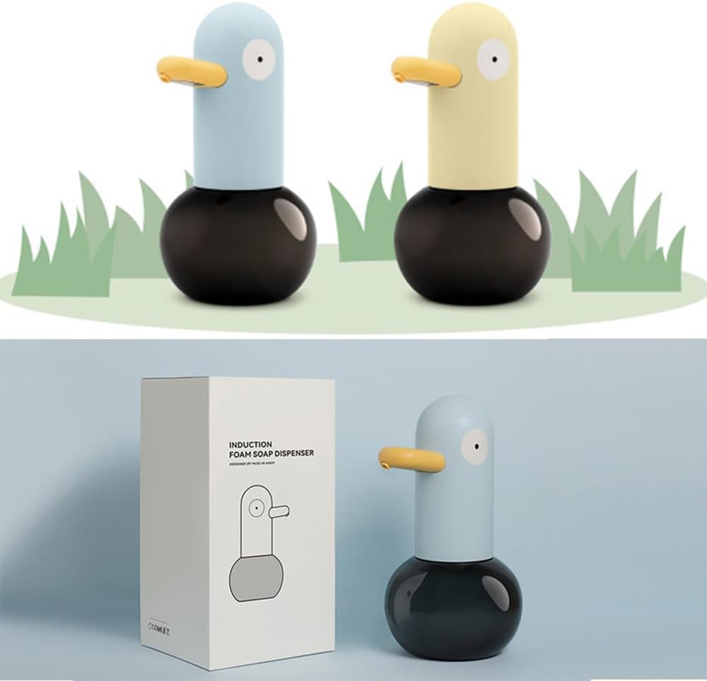 Kids Automatic Foaming Soap Dispenser - Cute Pigeon USB Rechargeable 400ml Yellow