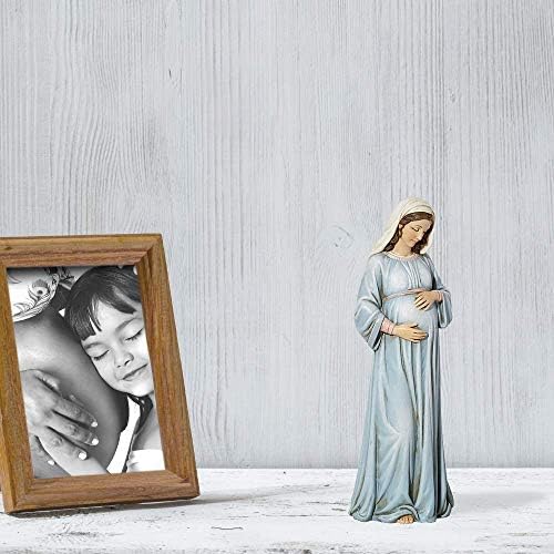 Inspirational Catholic Figurine - Mary Mother of God Sculpted Resin Statue 8 Inch
