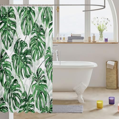 Erosebridal Tropical Hawaii Plants Bath Curtain Set