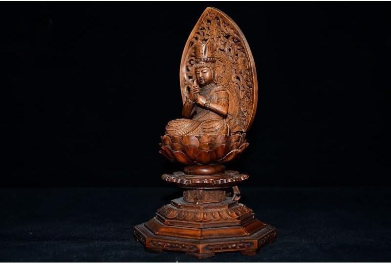 Handmade Boxwood Buddha Statues Decor