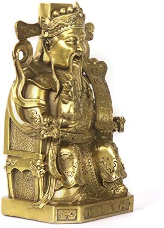 Usoway Copper Wealth God Figurine 16x12x28cm
