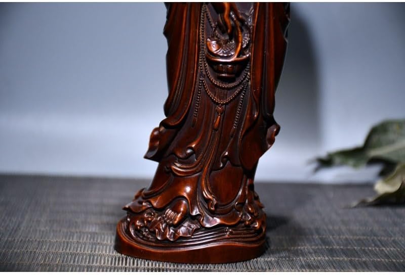 LimpaC Handmade Boxwood Guanyin Statue