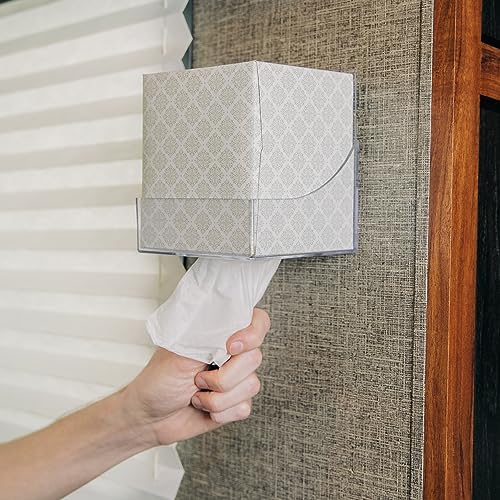 Camco Pop-A-Tissue Tissue Box Holder - Clear Easy Install WallCabinet Mount