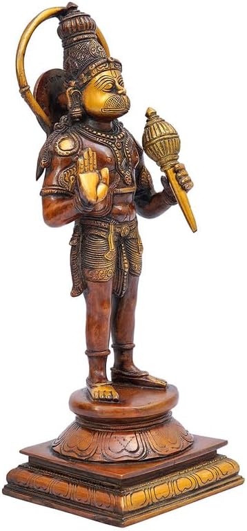 Statuestudio Hanuman Idol Orange Patina 14 Inch