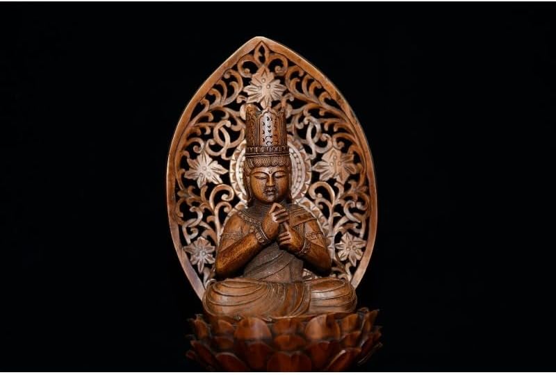 Handmade Boxwood Buddha Statues Decor