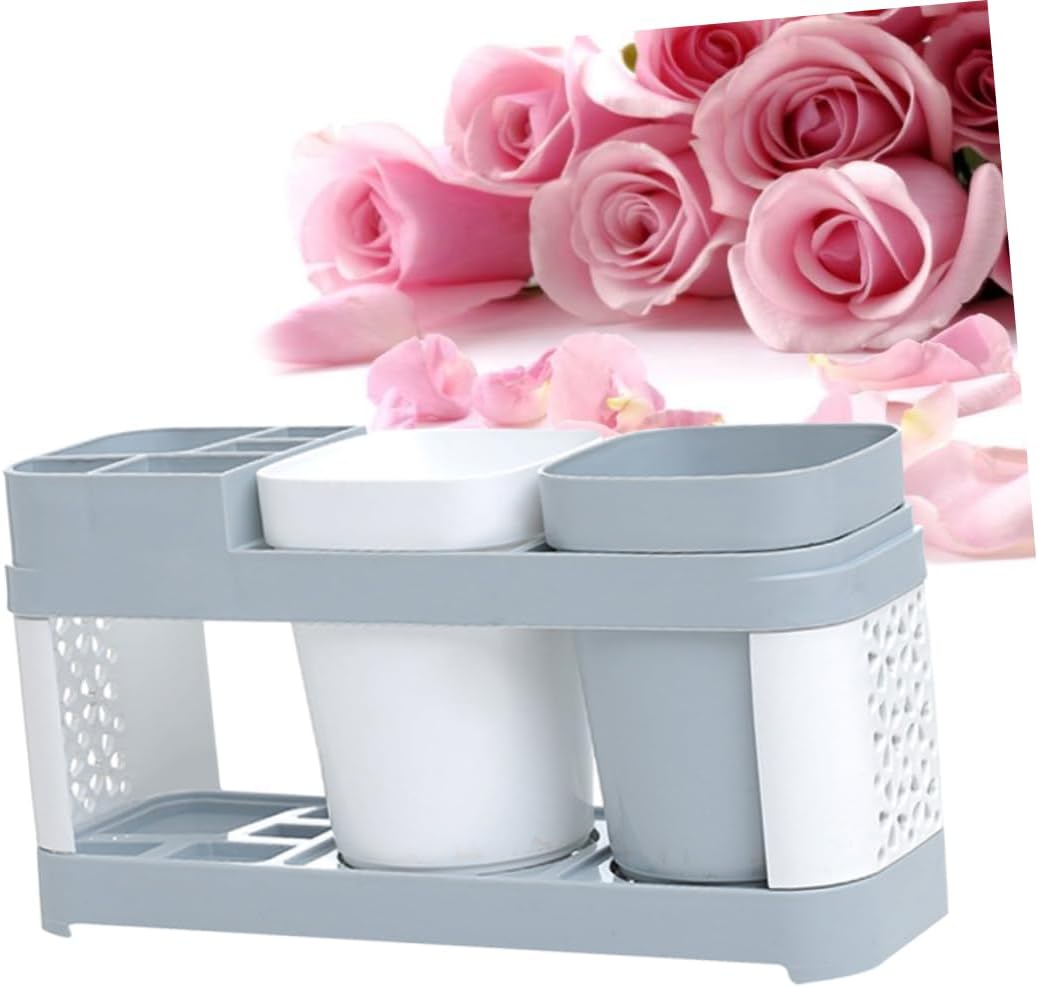 Hoement Bathroom Toothbrush and Toothpaste Holder Suction Cup Rack