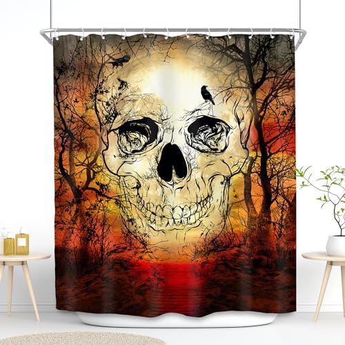 SVBright Gothic Skull Shower Curtain Set 60x72