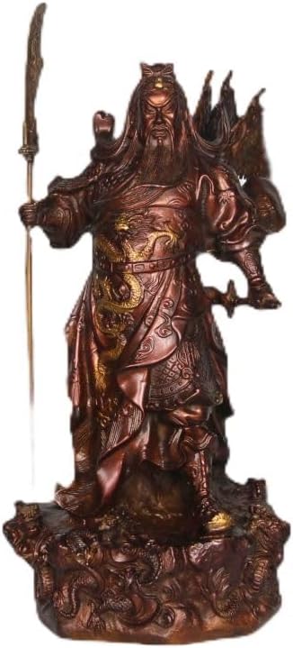 Usoway Copper Statue of Guan Gong with Nine Dragons and Five Banners