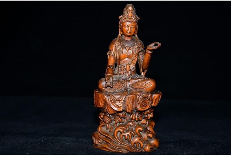 LimpaC Collection Boxwood Kwan-yin Statue Handmade Decor