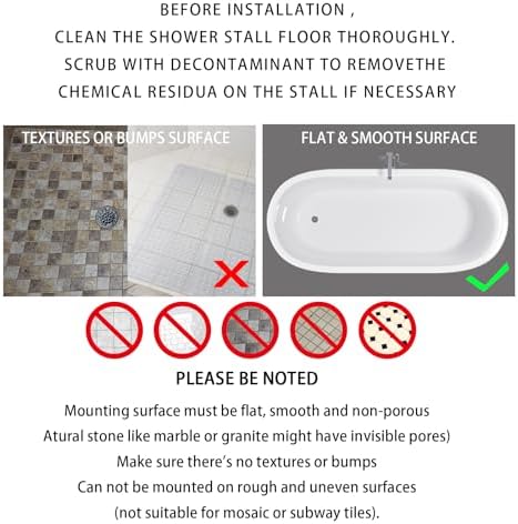 Yimobra Non-Slip Bath Mat 40x16 Clear Blue with 200 Suction Cups