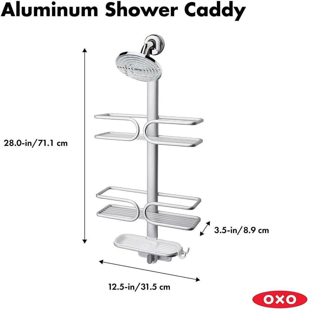 OXO Good Grips 3 Tier Shower Caddy with Razor Holder