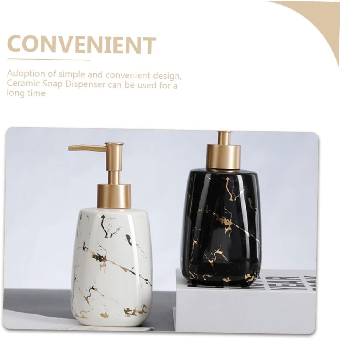 BESTYASH Ceramic Soap Dispenser with Marble Design