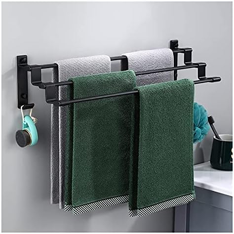ALDEPO 3-Tier Matte Black Towel Rack Wall Mount