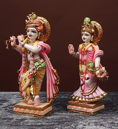 Radha Krishna Statue 10 Inch Marble Figurine