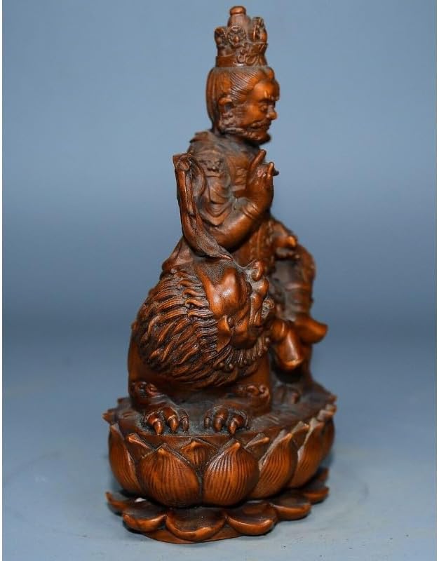 Collection Mini Boxwood Yellow Jambhala Statues Handmade Decor