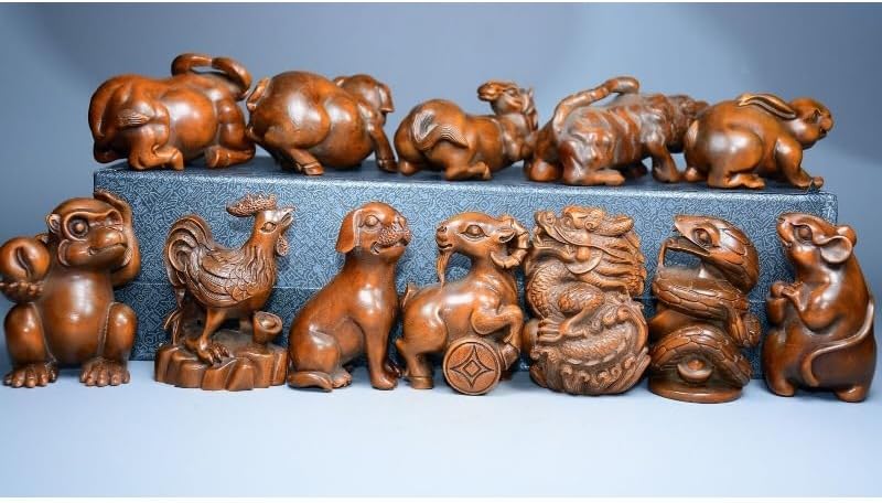 LimpaC Collection Boxwood Zodiac Animal Statues Set