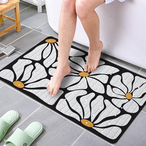 Floral Bathtub Mat Non Slip for Kids 27x16in 1