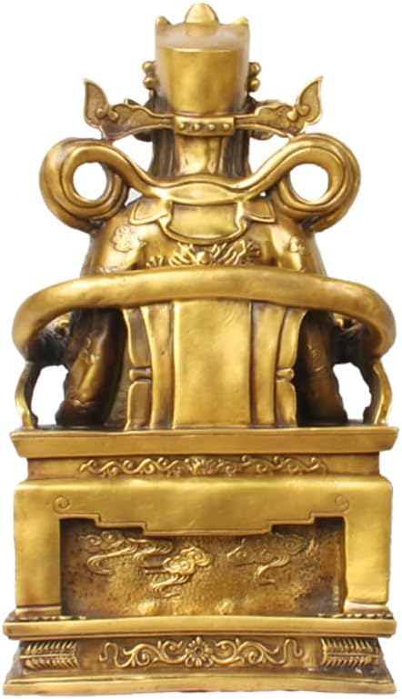 Usoway Copper Dragon Throne Wealth God Figurine