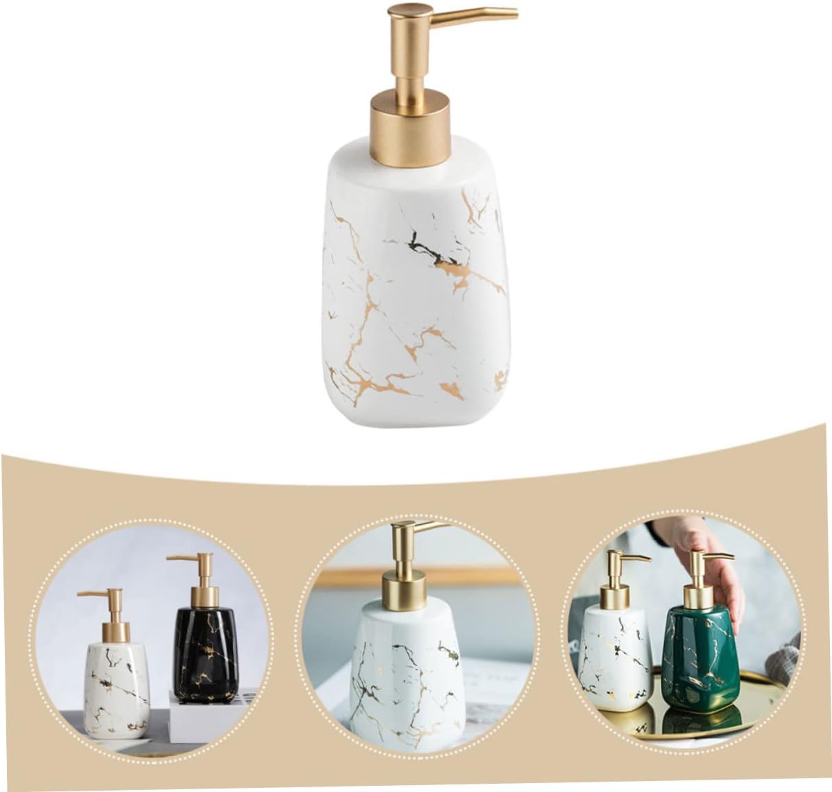BESTYASH Ceramic Soap Dispenser with Marble Design