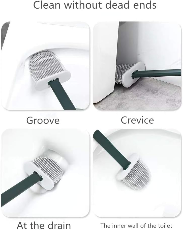 Toilet Brush with Non-Slip Handle and Pink Brush Head