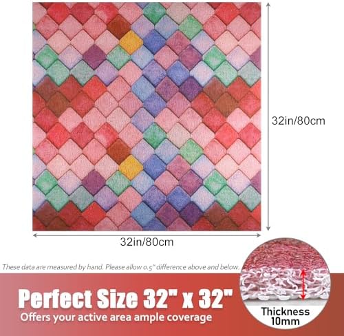 ZOESOE Non-Slip 32x32 Inch Shower Mat with Massage and Drainage