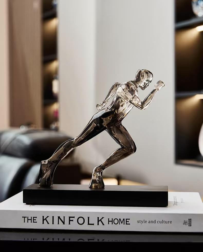 Modern Art Runner Resin Figurine Black Base