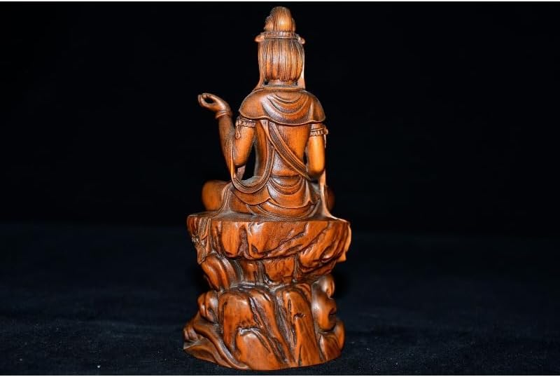 LimpaC Collection Boxwood Kwan-yin Statue Handmade Decor