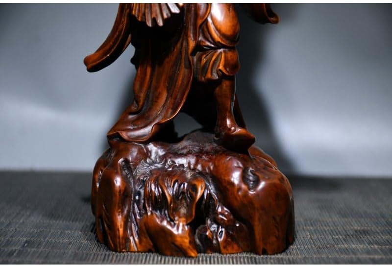 LimpaC Handmade Boxwood Buddha Statue Decor
