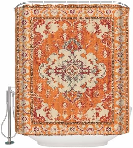ZOE GARDEN Southwestern Orange Shower Curtain Set