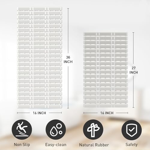 XIYUNTE Non Slip Shower Mat - 36x16 inches Cream White